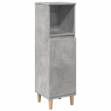 Dulap de baie, gri beton, 30x30x100 cm, lemn prelucrat - Img 2