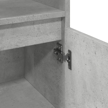 Dulap de baie, gri beton, 30x30x100 cm, lemn prelucrat - Img 7