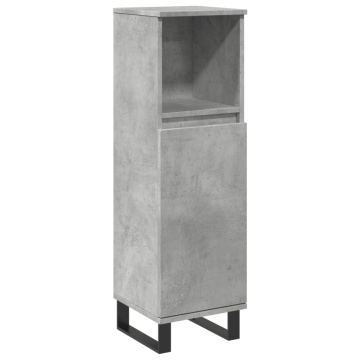 Dulap de baie, gri beton, 30x30x100 cm, lemn prelucrat - Img 3
