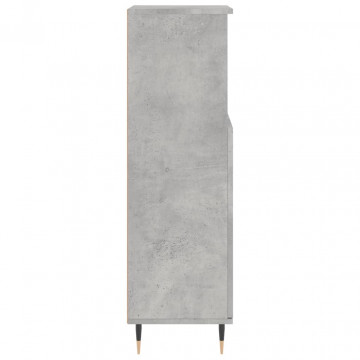 Dulap de baie, gri beton, 30x30x100 cm, lemn prelucrat - Img 6