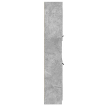 Dulap de baie, gri beton, 32x34x188,5 cm, lemn compozit - Img 8