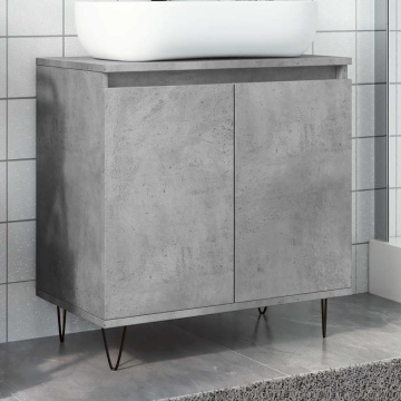 Dulap de baie, gri beton, 58x33x60 cm, lemn prelucrat - Img 1