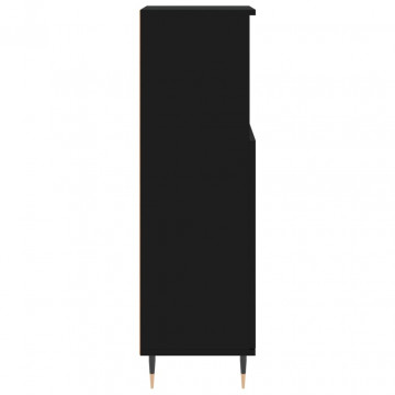 Dulap de baie, negru, 30x30x100 cm, lemn prelucrat - Img 6