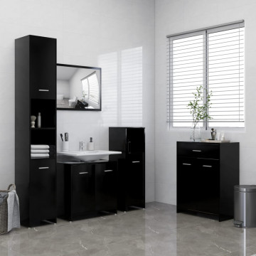 Dulap de baie, negru, 60 x 33 x 80 cm, PAL - Img 7