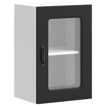 Dulap de bucătărie cu ușă din sticlă „Kalmar” din lemn negru - Img 2