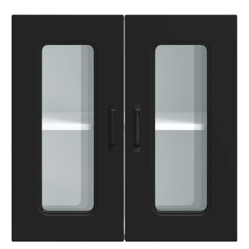 Dulap de bucătărie cu ușă din sticlă „Kalmar” din lemn negru - Img 6