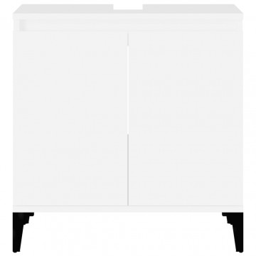 Dulap de chiuvetă, alb, 58x33x60 cm, lemn prelucrat - Img 5