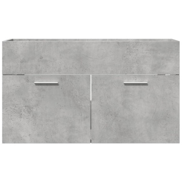 Dulap de chiuvetă baie gri beton, 90x38,5x46 cm, lemn prelucrat - Img 4