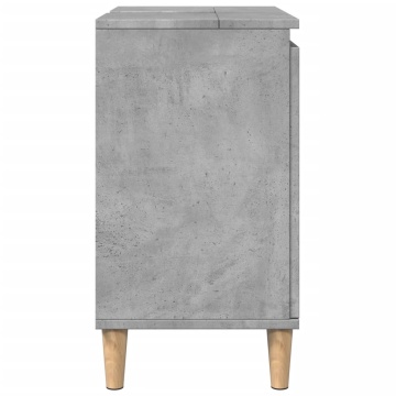 Dulap de chiuvetă, gri beton, 58x33x60 cm, lemn prelucrat - Img 5