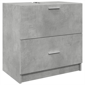 Dulap de chiuvetă, gri beton, 59x37x59 cm, lemn prelucrat - Img 2