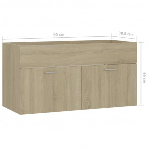 Dulap de chiuvetă, stejar Sonoma, 90x38,5x46 cm, PAL - Img 7