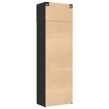 Dulap de depozitare, negru, 70x42,5x225 cm, lemn prelucrat - Img 7