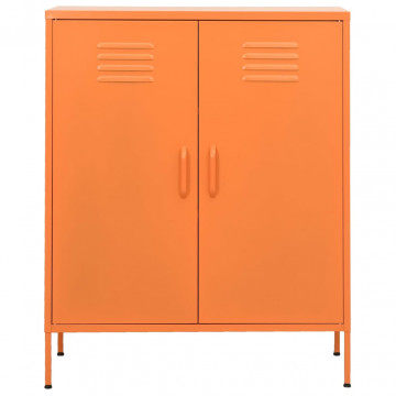 Dulap de depozitare, portocaliu, 80x35x101,5 cm, oțel - Img 3