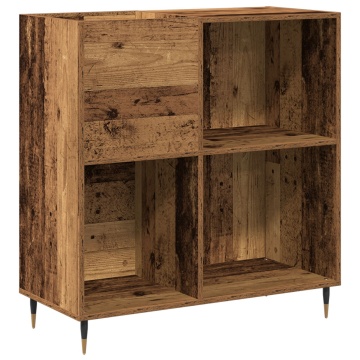 Dulap de discuri, stejar artizanal 84,5x38x89 cm lemn prelucrat - Img 2