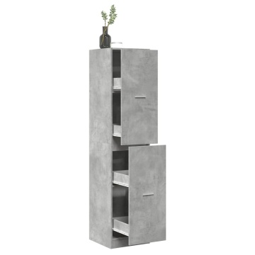 Dulap de farmacie, gri beton, 40x41x174,5 cm, lemn prelucrat - Img 1