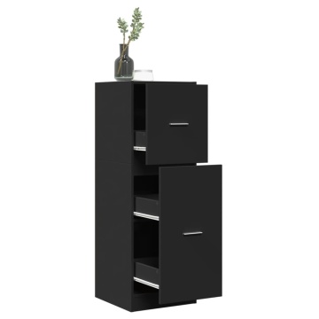 Dulap de farmacie, negru, 40x41x118 cm, lemn prelucrat - Img 1