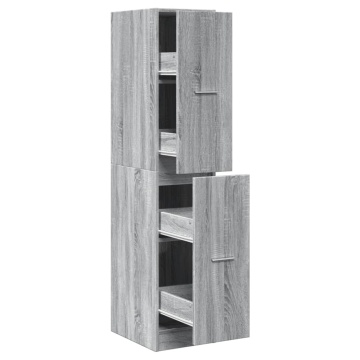 Dulap de farmacie, sonoma gri, 30x41x144,5 cm, lemn prelucrat - Img 2