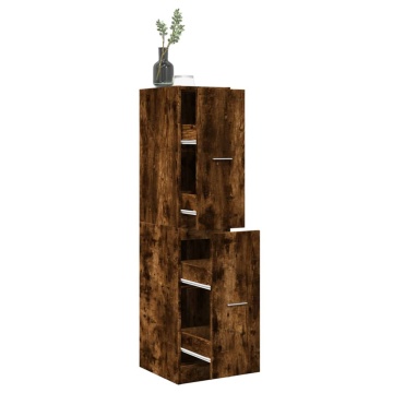 Dulap de farmacie stejar fumuriu, 30x41x144,5cm, lemn prelucrat - Img 1