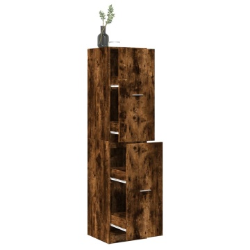 Dulap de farmacie stejar fumuriu, 40x41x174,5cm, lemn prelucrat - Img 1