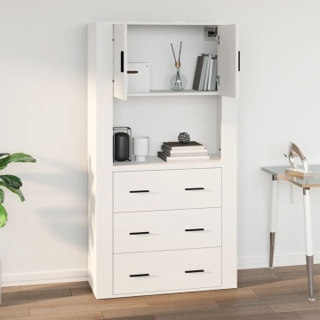 Dulap de perete, alb, 80x33x80 cm, lemn prelucrat - Img 7