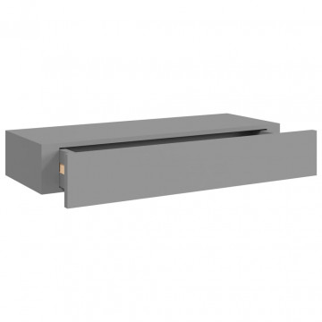 Dulap de perete cu sertar, gri, 60x23,5x10 cm, MDF - Img 8