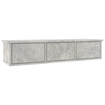 Dulap de perete cu sertare, gri beton, 88x26x18,5 cm - Img 2