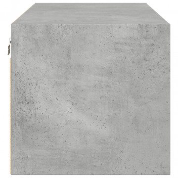 Dulap de perete cu uși din sticlă, gri beton, 102x37x35 cm - Img 6