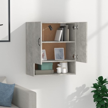 Dulap de perete, gri beton, 60x31x70 cm, lemn prelucrat - Img 3