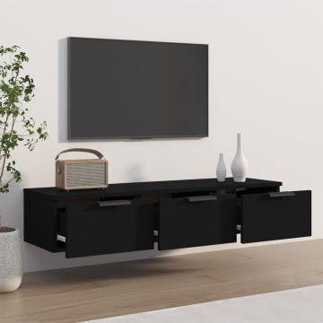 Dulap de perete, negru, 102x30x20 cm, lemn prelucrat - Img 3
