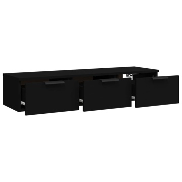 Dulap de perete, negru, 102x30x20 cm, lemn prelucrat - Img 5