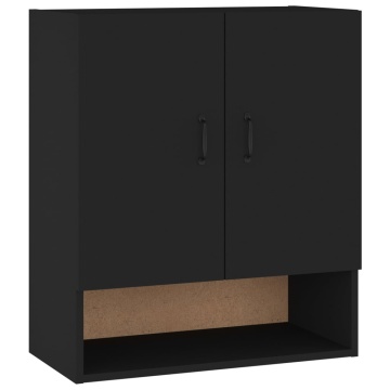 Dulap de perete, negru, 60x31x70 cm, lemn prelucrat - Img 2