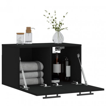 Dulap de perete, negru, 60x36,5x35 cm, lemn prelucrat - Img 4