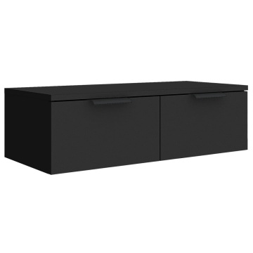 Dulap de perete, negru, 68x30x20 cm, lemn compozit - Img 2