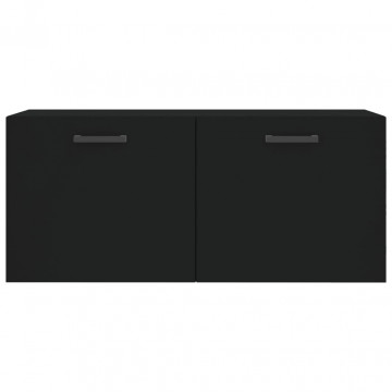 Dulap de perete, negru, 80x36,5x35 cm, lemn compozit - Img 8