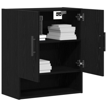 Dulap de perete Negru Stejar 60x31x70 cm Lemn compozit - Img 3