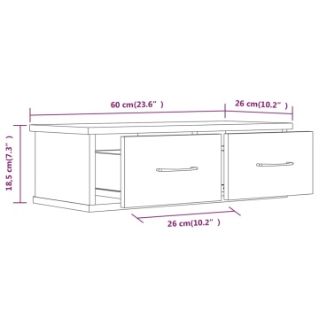 Dulap de perete, sonoma gri, 60x26x18,5 cm, lemn prelucrat - Img 7