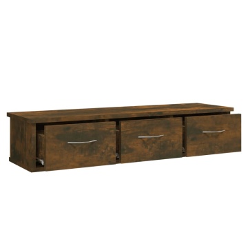 Dulap de perete stejar fumuriu 88x26x18,5 cm lemn prelucrat - Img 6