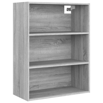 Dulap de perete suspendat, gri sonoma, 69,5x32,5x90 cm - Img 2