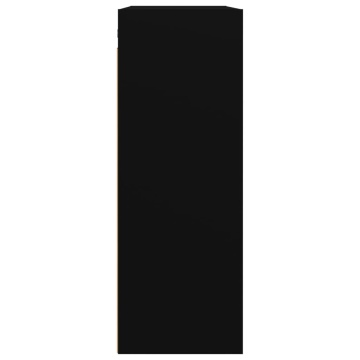 Dulap de perete suspendat, negru, 69,5x32,5x90 cm - Img 5