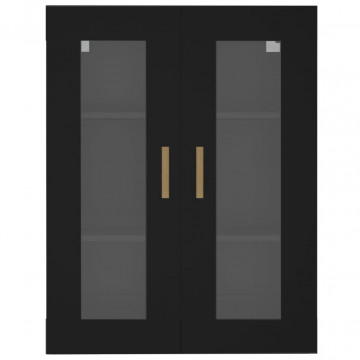 Dulap de perete suspendat, negru, 69,5x34x90 cm - Img 3