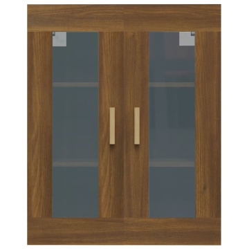 Dulap de perete suspendat, stejar maro, 69,5x34x90 cm - Img 3