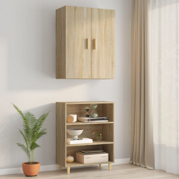 Dulap de perete suspendat, stejar sonoma, 69,5x34x90 cm - Img 3