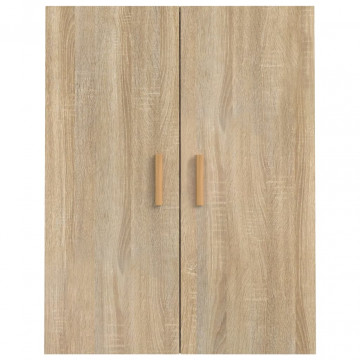 Dulap de perete suspendat, stejar sonoma, 69,5x34x90 cm - Img 5