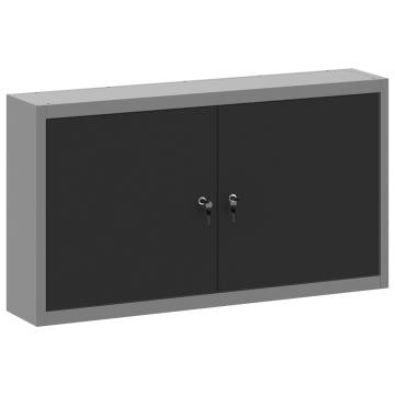 Dulap de unelte montat pe perete Negru 100x20x55 cm Oțel - Img 2