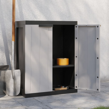 Dulap depozitare de exterior, gri și negru, 65x37x85 cm, PP - Img 3