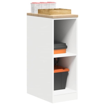 Dulap depozitare garaj alb 30x51x85 cm lemn masiv de pin - Img 1