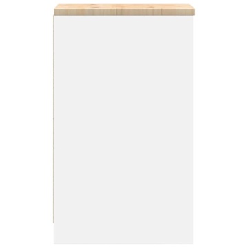 Dulap depozitare garaj alb 30x51x85 cm lemn masiv de pin - Img 6