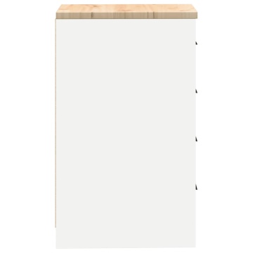 Dulap depozitare garaj alb 40x51x85 cm lemn masiv de pin - Img 6