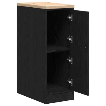 Dulap depozitare garaj negru 30x51x85 cm lemn masiv de pin - Img 8