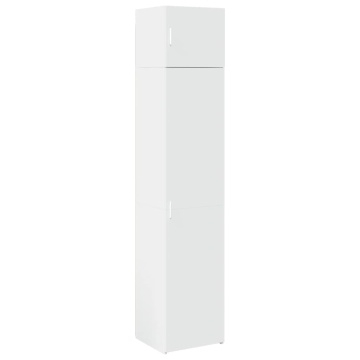 Dulap depozitare slim alb 45x42,5x225 cm lemn prelucrat - Img 2